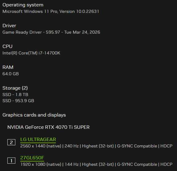 Компютър i7 14700k + RTX 4070TI Super