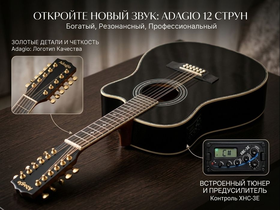 12 струнная гитара adagio акустика