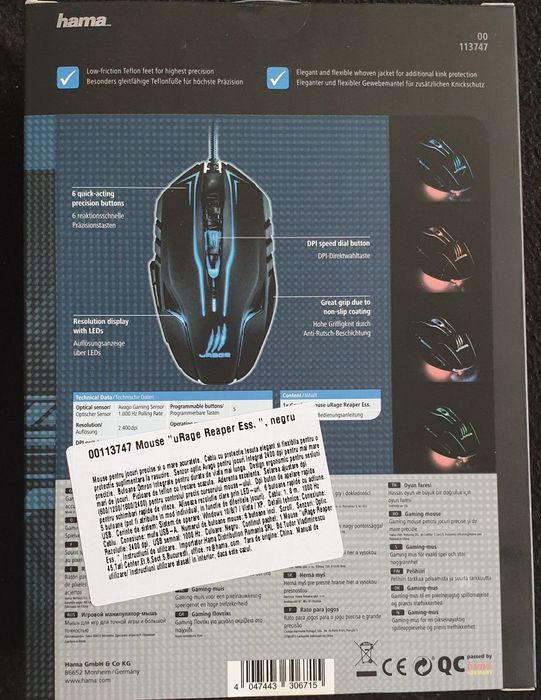 Mouse gaming Hama urage reaper ess