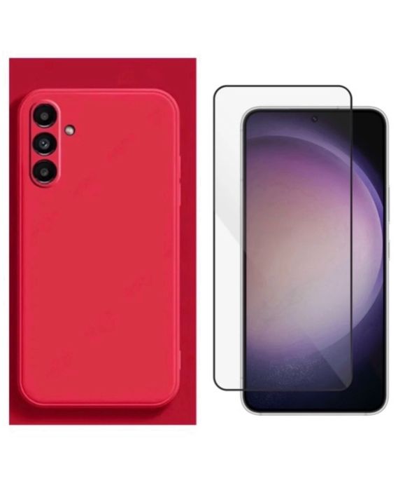 Samsung A51 A52S A53 A54 A56 Husa Silicon Catifea si Folie Sticla 11D