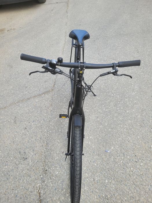 Bicicleta Cube Hyde Pro Black 2023 Full Black Frane Hidraulice pe disc Transmisie pe Curea Treking City Bicycle
