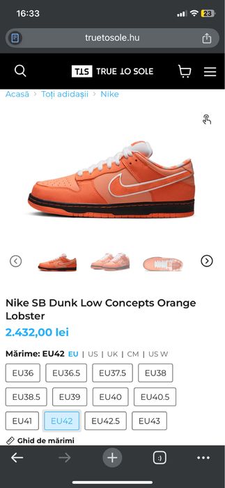 Nike SB Dunk Low Concepts Orange Lobster