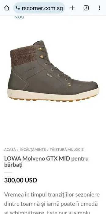 Ghete trekking LOWA Molveno goretex gtx marime 42 1/2 stare impecabila