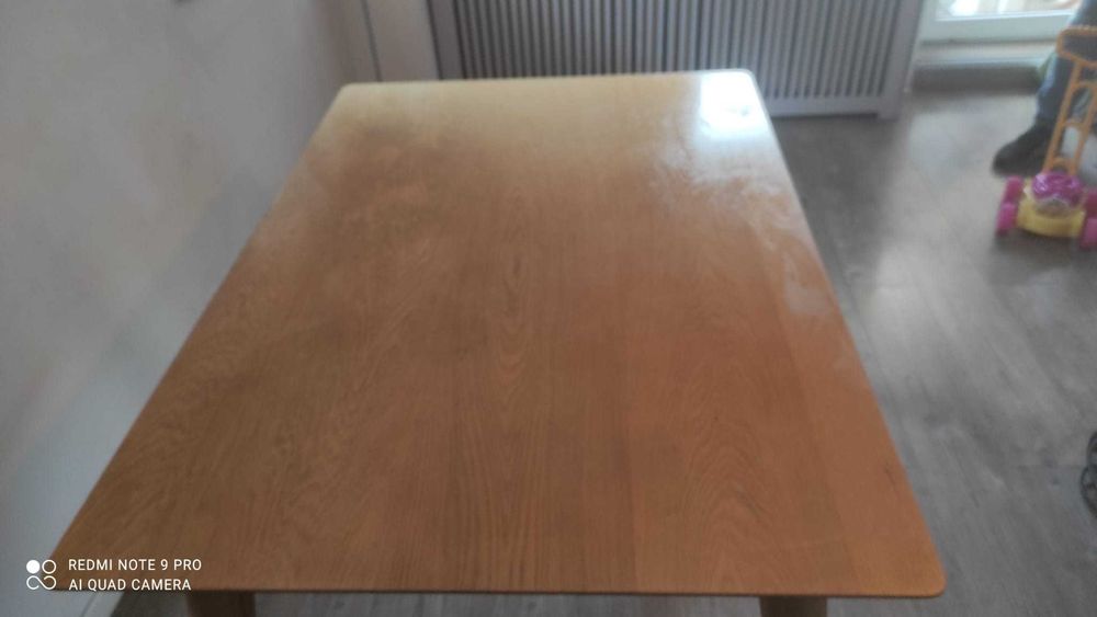 Masă extensibilă JYSK, lemn finisaj stejar natur, dimensiune 130 × 90 cm