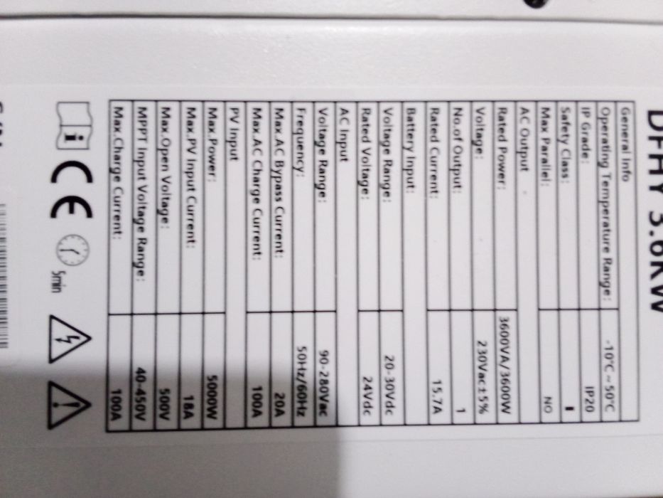 Инвертор 24 В 220В 3,6 кВт синусоид