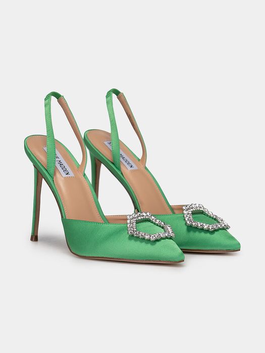 Нови високи обувки стилето Steve Madden в зелено