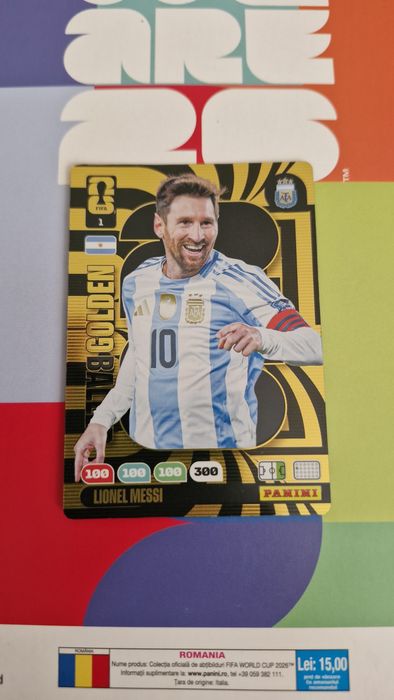 Cartonas Lionel Messi Golden Baller Nr 1 Panini Adrenalyn WC 2026