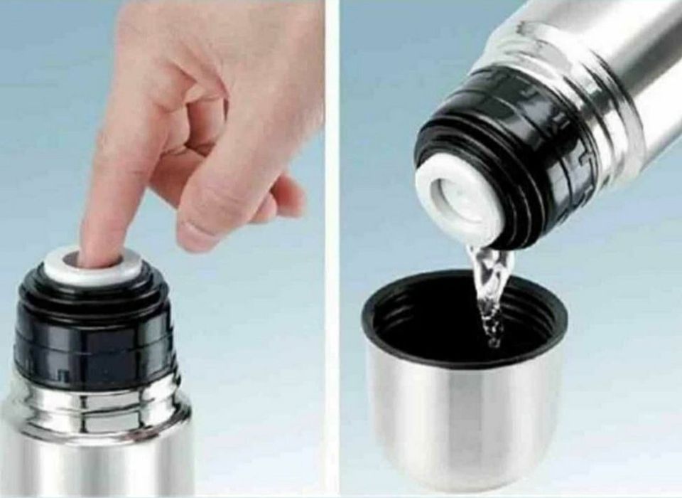 Термос, 1 л, + 1 кружка, хром.