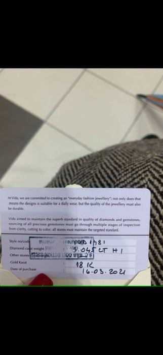 Inel Vida din aur alb 18K marimea 54 cu 21 diamante mici