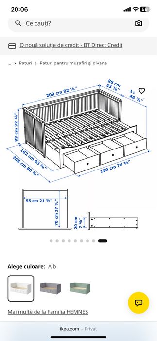 Cadru Divan 3 sertare