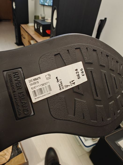 Ghete bărbați River Island, din piele naturala NOI in cutie