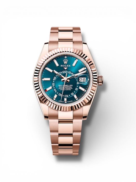 Rolex Sky-Dweller Rose Gold Blue Green