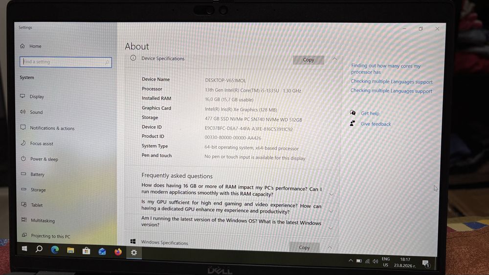 Dell Latitude 5440 – бизнес лаптоп в идеално състояние