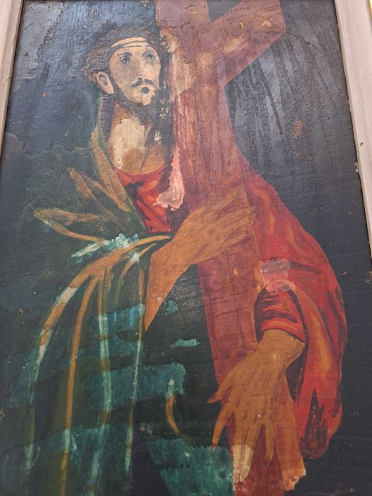 tablou Isus pictura veche pe pfl 33/43 cm