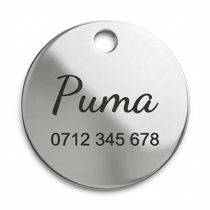 Medalion personalizat–animale de companie, gravat laser, rotund, 22 mm