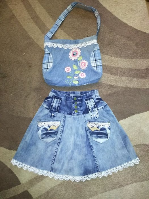 Юбка и сумка джинсовые
