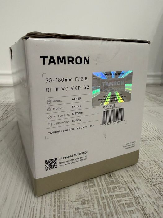 Tamron 70-180mm F2.8 VXD III VC G2 Obiectiv Foto Montura Sony E / NOU