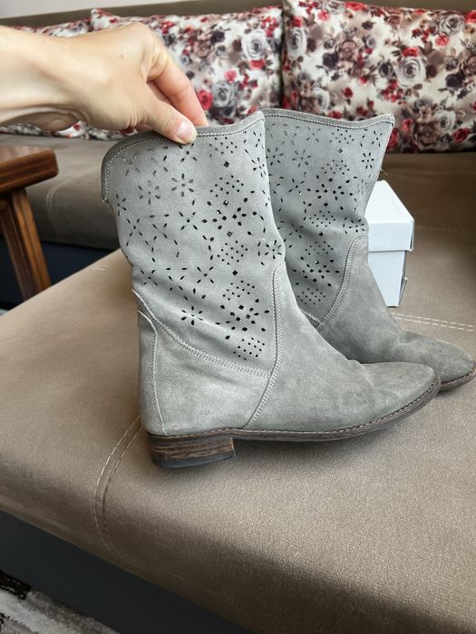 Дамски ботуши от естествен велур