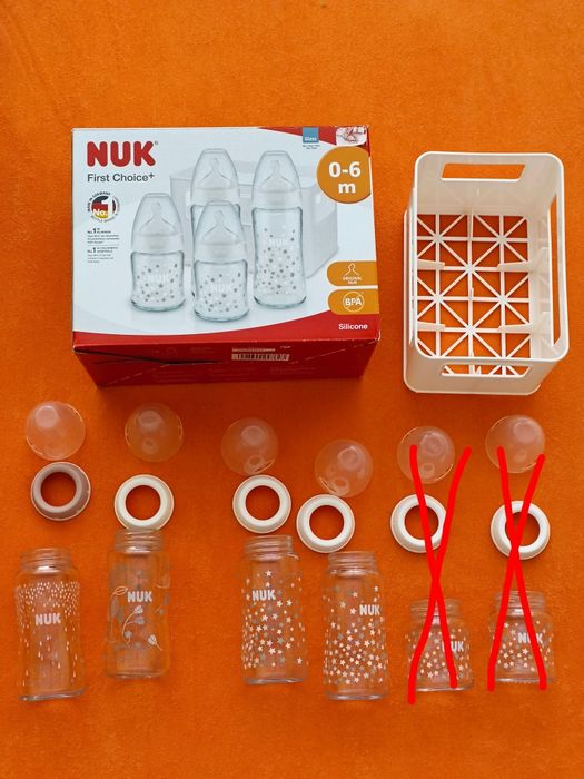 Стъклени шишета NUK First Choice+ 240ml