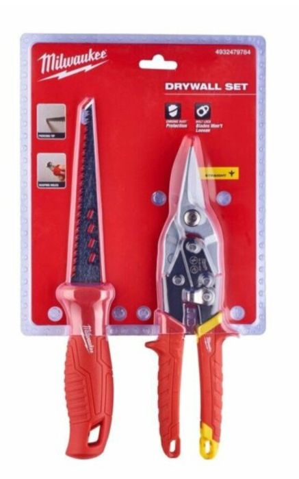 Комплект ножица за ламарина и трион за гипсокартон Milwaukee