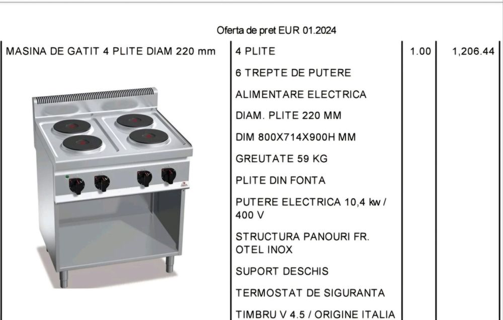 Mașină electrică de gătit/Plită electrică.