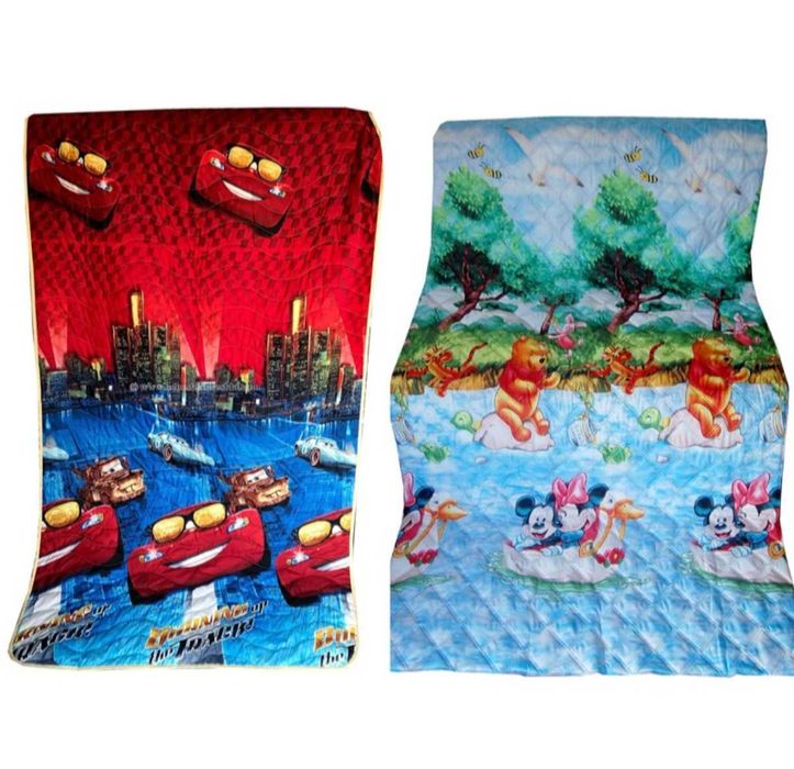Двулицево шалте/покривало за легло 130/220 см Маккуин /Колите, Cars, Disney/ и Мечо Пух