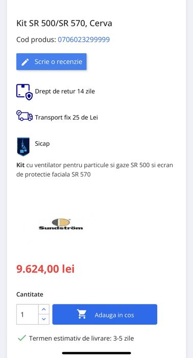 Vand Kit cu ventilator pentru particule si gaze