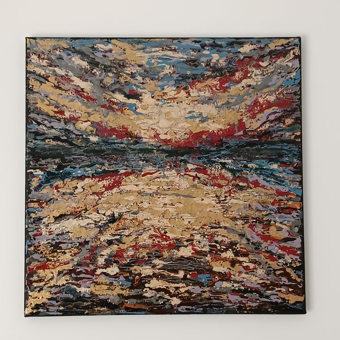 Vând Tablou abstract, pictat manual,, 40/40cm. Lichidare colecție.