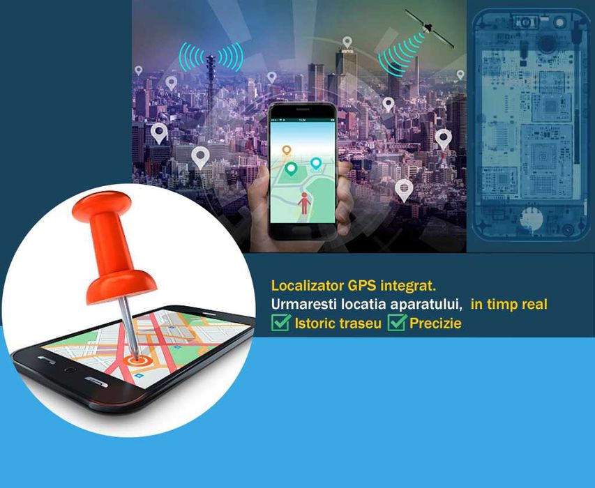 Microfon Spion MIC cu Localizare GPS si Control Prin SMS sau Aplicatie iOS/Android SMT SECURITY