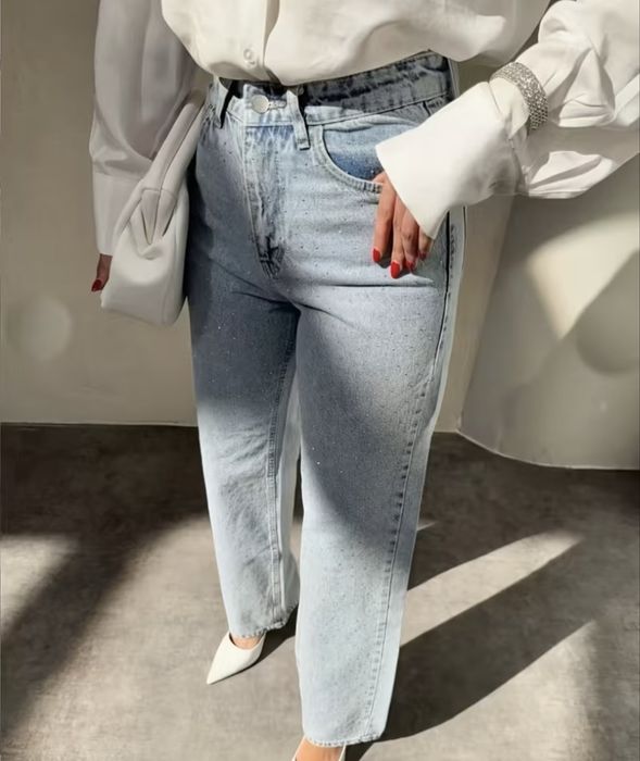 Сини дънки с частици