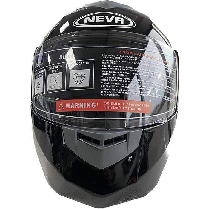 Каска за мотор с очила и визьор, мат или гланц, черна, Модуларна