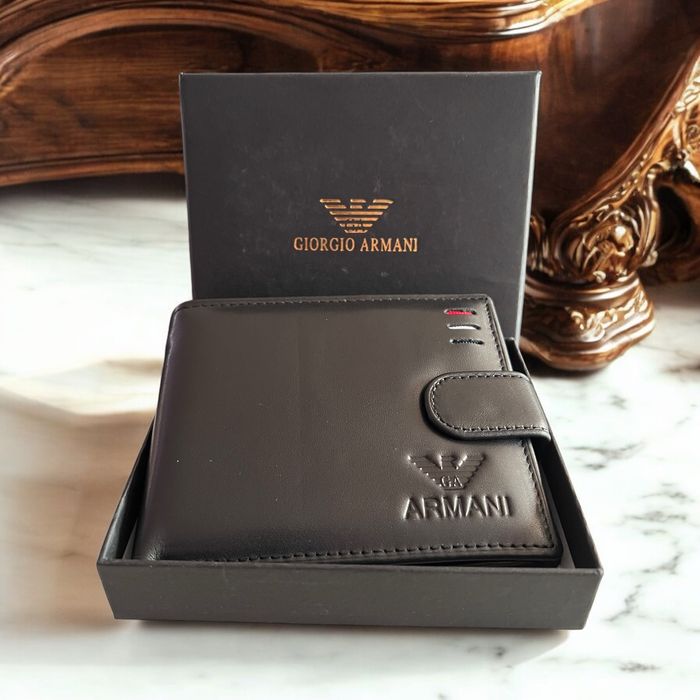 Мъжки портфейл от естествена кожа телешки бокс тик так закопчаване