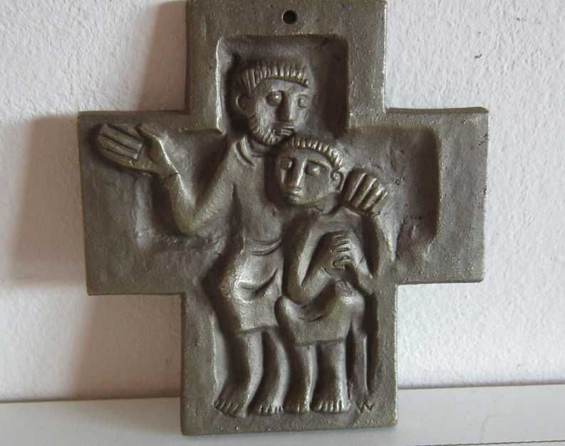 cadou rar bronz masiv Egino Weinert Sf. Benedict protectorul copiilor