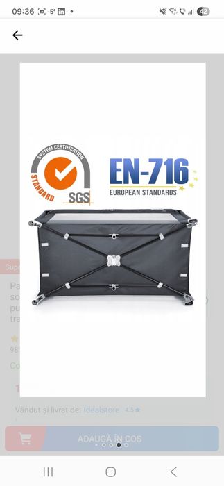 Patut de calatorie pliabil, geanta de transport inclusa, gri