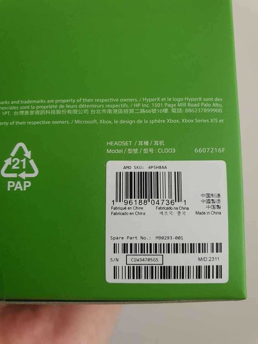 Casti Gaming HyperX CloudX Xbox Series S/X & PC microfon Nou Sigilat