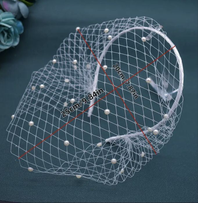 Елегантен сватбен воал с перли