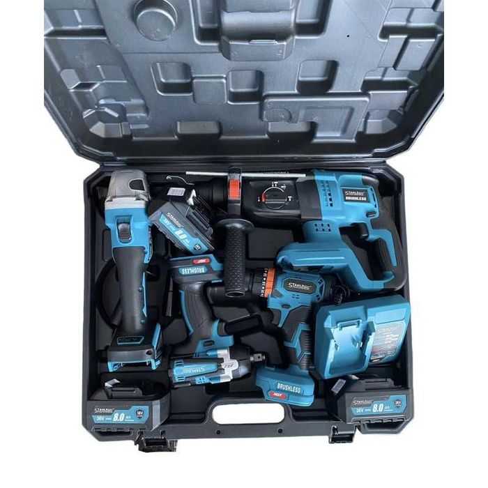 НЕМСКИ Комплект ОТ Перфоратор/Ъглошлайф/Гайковерт/Винтоверт +ЛЕД ФЕНЕР