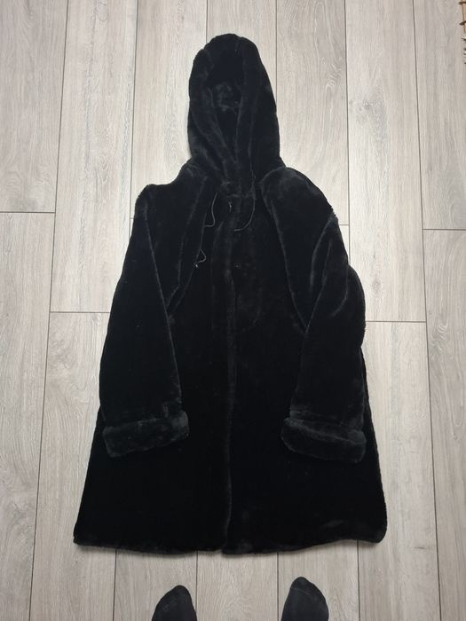 Geaca dama neagra cu blana artificiala