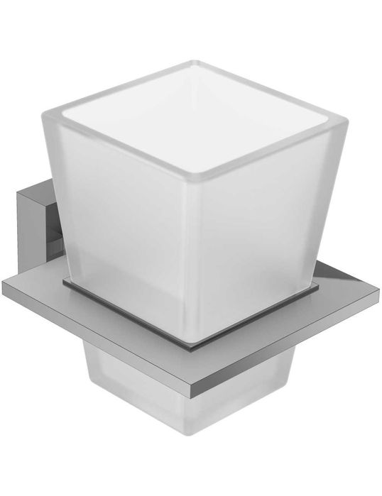 Държач за чаша + стъклена чаша (стенен) хром – Jacob Delafon ÉO