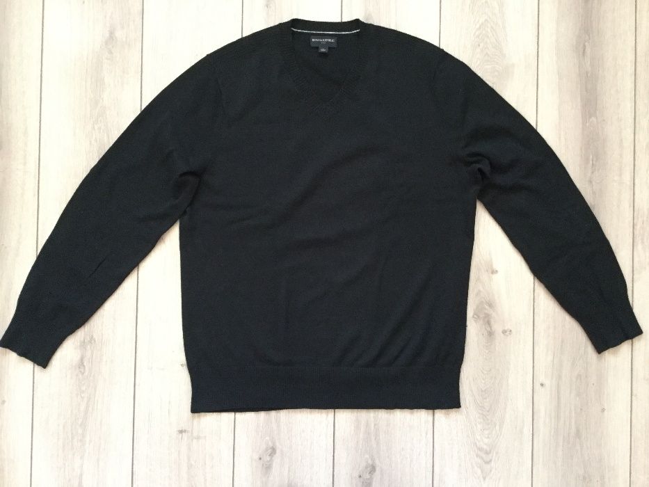 НОВ оригинален черен памучен пуловер BANANA REPUBLIC размер L ОТ САЩ