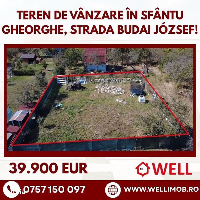 Teren de vânzare în Sfântu Gheorghe, strada Budai József!