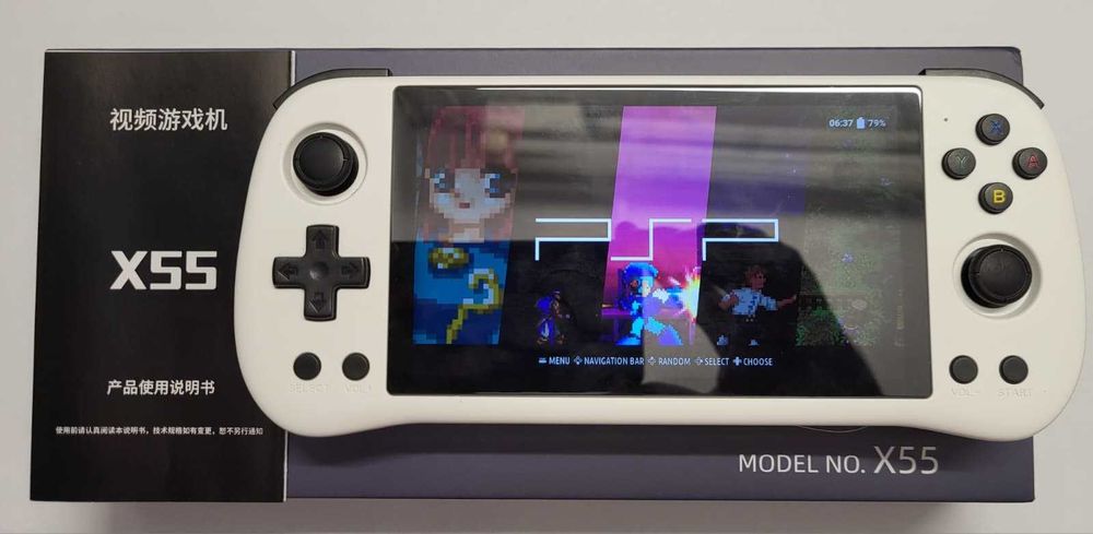 Consola portabila retro Powkiddy X55 alba 64GB+256GB / 2GB RAM