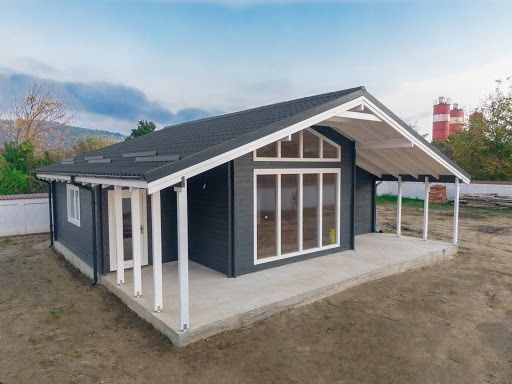 Construim case modulare moderne pe structura metalica,  cabane tip A