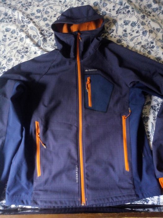 Мъжко ветроупорно Quechua- softshel яке за планински трекинг mt500 win