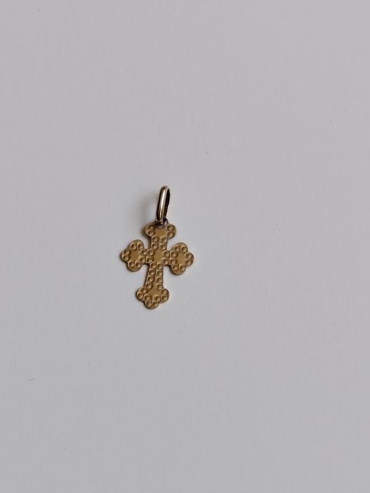 Pandantiv din aur, in forma de cruce, 0.31grame 14k 585, 1cm, NOU