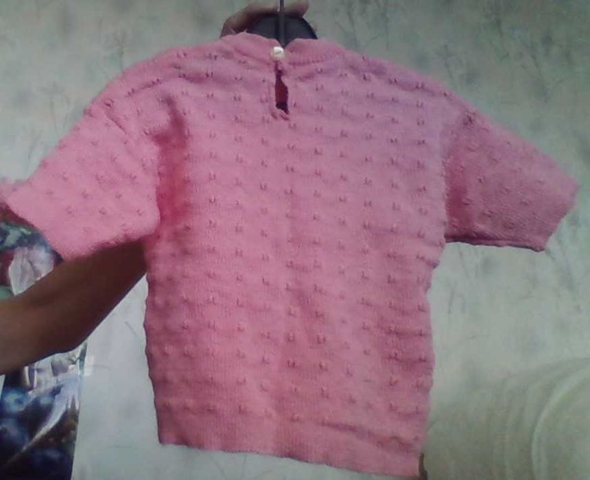 Плетен бебешки комплект за момиче,НОВ,бебешке къс панталон