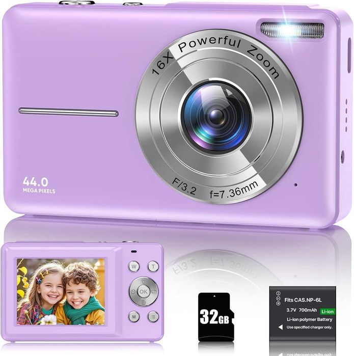 Aparat foto digital 1080P 44MP pentru copii + micro sd 32 GB