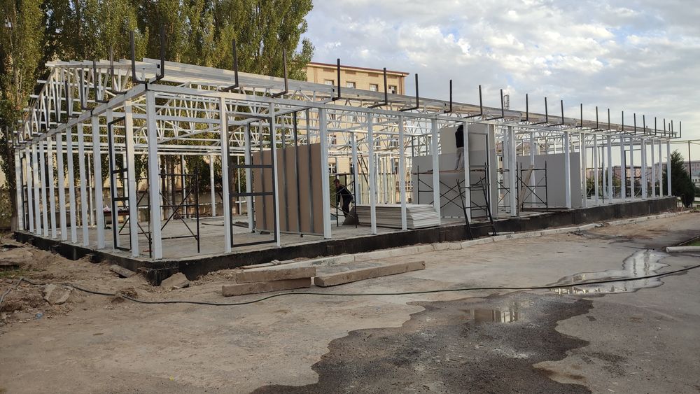 Стройка, строительство, ремонт, qurilish, сендвич, лёгкий тип, здание