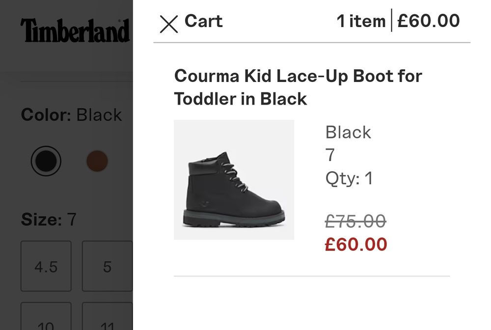 Боти Timberland Courma Kid Lace-Up Boot for Toddler в черно 24 размер