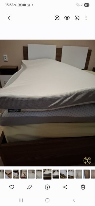 Легло-спалня 160/200 с матрак + топ матрак  WELLPUR